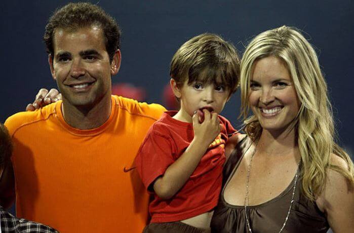 Ryan Nikolaos Sampras with his parents, Pete Sampras and Bridgette Wilson.